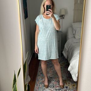 StitchDrop Blue‎ White T-Shirt Dress Size Small
